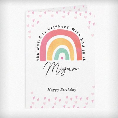 (image for) Personalised You Make The World Brighter Rainbow Card