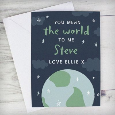 (image for) Personalised You Mean The World To Me Card