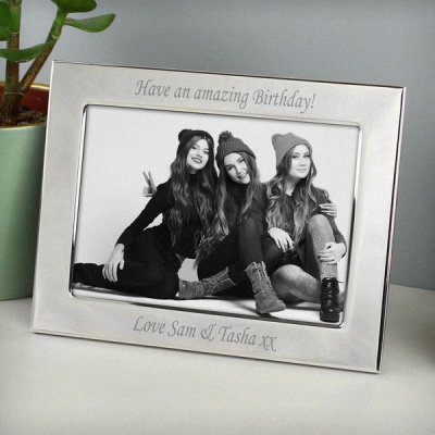 (image for) Personalised Silver Plated 5x7 Landscape Photo Frame