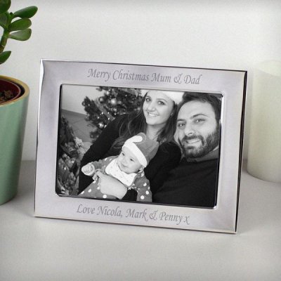 (image for) Personalised Silver Plated 5x7 Landscape Photo Frame