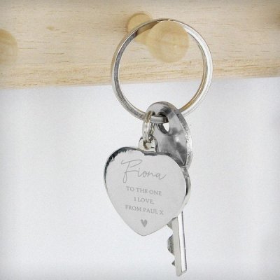 (image for) Personalised Name and Message Diamante Heart Keyring