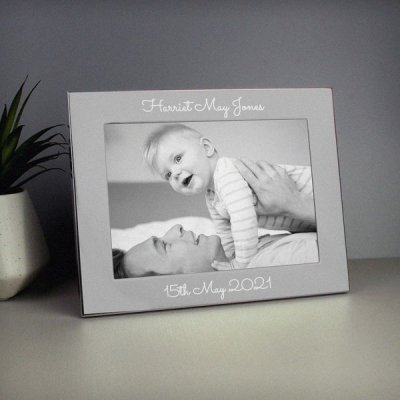 (image for) Personalised Free Text 5 x 7 Silver Photo Frame