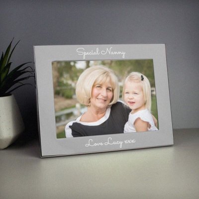 (image for) Personalised Free Text 5 x 7 Silver Photo Frame