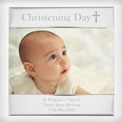 (image for) Personalised Christening Day Square 6x4 Photo Frame