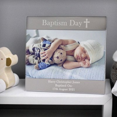 (image for) Personalised Christening Day Square 6x4 Photo Frame