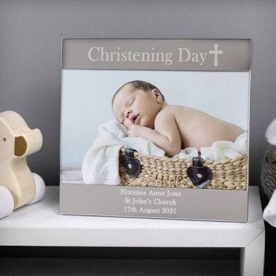 (image for) Personalised Christening Day Square 6x4 Photo Frame