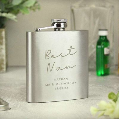 (image for) Personalised Message Wedding Party Hip Flask