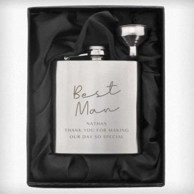 (image for) Personalised Message Wedding Party Hip Flask