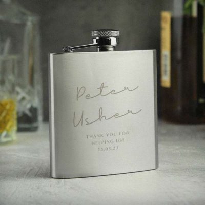 (image for) Personalised Message Wedding Party Hip Flask