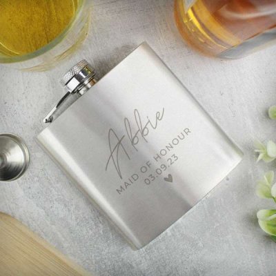 (image for) Personalised Free Text Wedding Party Hip Flask