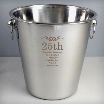 (image for) Personalised Number Frame Stainless Steel Ice Bucket