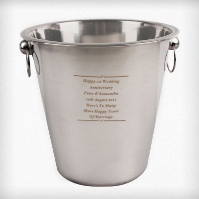 (image for) Personalised Any Message Stainless Steel Ice Bucket