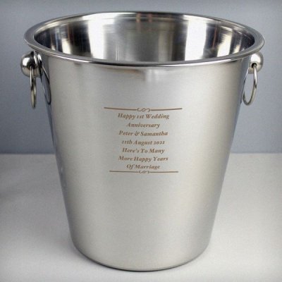 (image for) Personalised Any Message Stainless Steel Ice Bucket