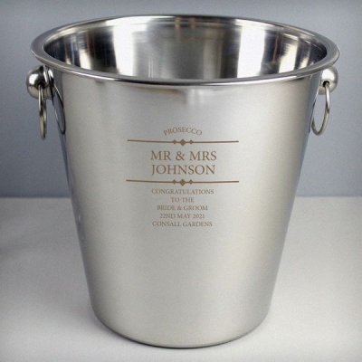 (image for) Personalised Diamond Stainless Steel Ice Bucket