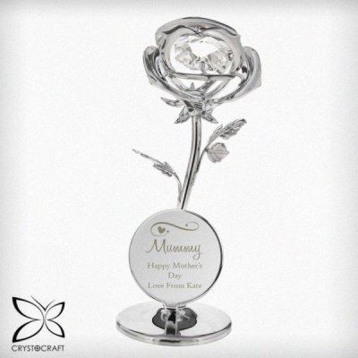 (image for) Personalised Swirls & Hearts Crystocraft Rose Ornament