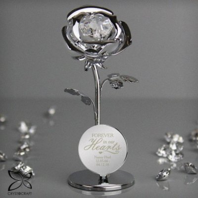 (image for) Personalised Forever in Our Hearts Crystocraft Rose Ornament