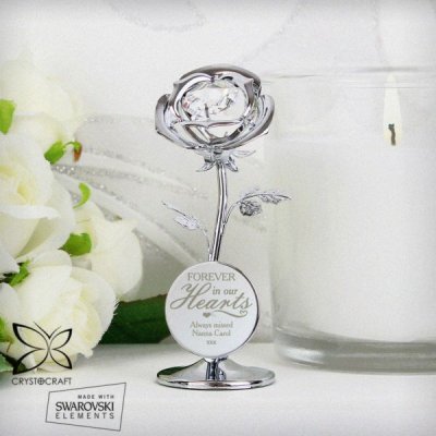 (image for) Personalised Forever in Our Hearts Crystocraft Rose Ornament