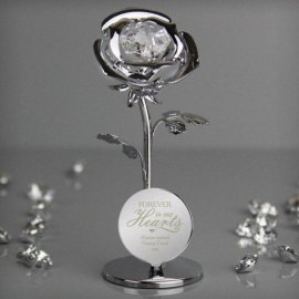 (image for) Personalised Forever in Our Hearts Crystocraft Rose Ornament