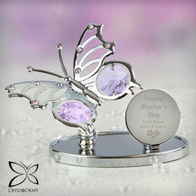 (image for) Personalised Happy Mothers Day Crystocraft Butterfly