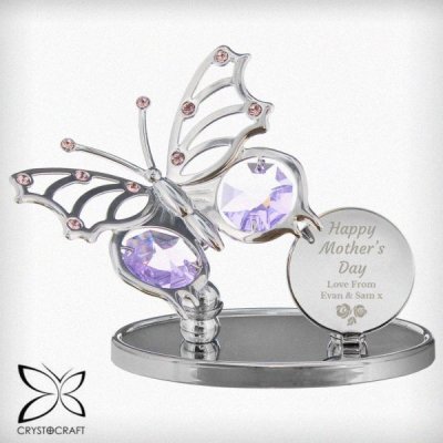 (image for) Personalised Happy Mothers Day Crystocraft Butterfly