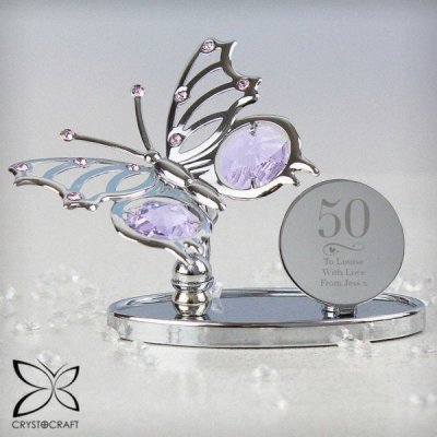 (image for) Personalised Swirls & Hearts Birthday Crystocraft Butterfly