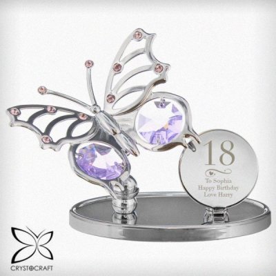 (image for) Personalised Swirls & Hearts Birthday Crystocraft Butterfly