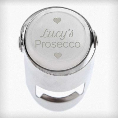 (image for) Personalised Heart Motif Prosecco Bottle Stopper