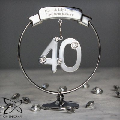 (image for) Personalised Crystocraft 40th Celebration Ornament