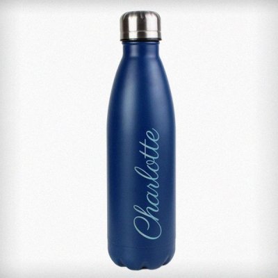 (image for) Personalised Blue Metal Insulated Drinks Bottle