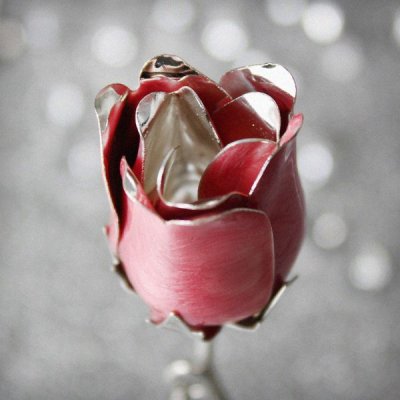 (image for) Personalised Free Text Pink Rose Bud Ornament