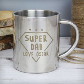 (image for) Personalised Super Dad Stainless Steel Mug