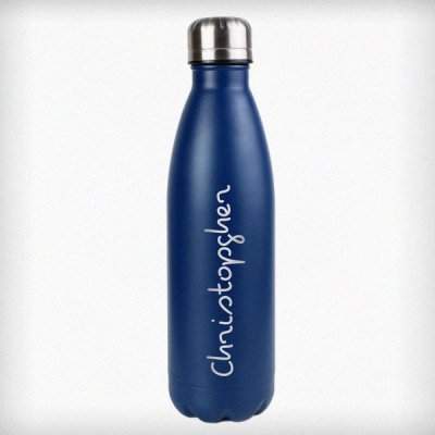 (image for) Personalised Name Only Island Blue Metal Insulated Drinks Bottle