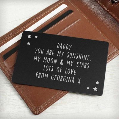 (image for) Personalised Star Black Wallet Card