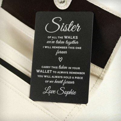 (image for) Personalised Of All The Walks Black Wallet Card