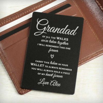 (image for) Personalised Of All The Walks Black Wallet Card