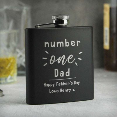 (image for) Personalised Number One Black Hip Flask