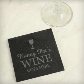 (image for) Personalised Wine Goes Here... Single Slate Coaster