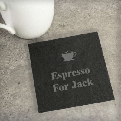 (image for) Personalised Hot Drink Motif Single Slate Coaster