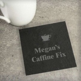 (image for) Personalised Hot Drink Motif Single Slate Coaster