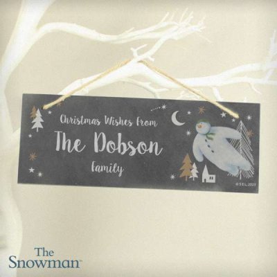 (image for) Personalised The Snowman Magical Adventure Hanging Slate Plaque