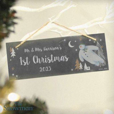 (image for) Personalised The Snowman Magical Adventure Hanging Slate Plaque