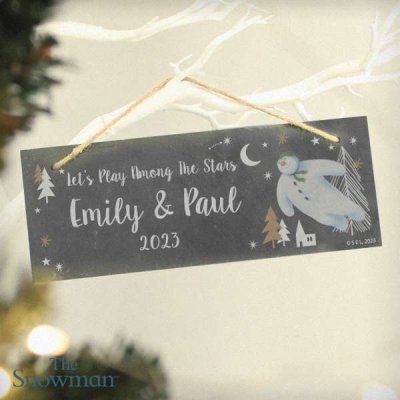 (image for) Personalised The Snowman Magical Adventure Hanging Slate Plaque