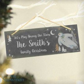 (image for) Personalised The Snowman Magical Adventure Hanging Slate Plaque