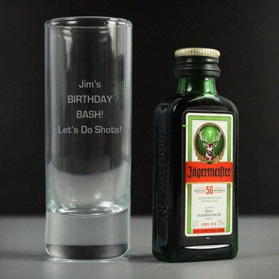 (image for) Personalised Shot Glass and Miniature Jagermeister - Text Only