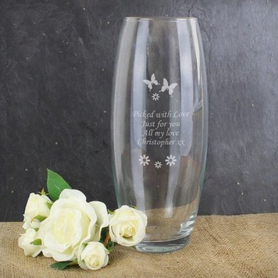 (image for) Personalised Butterflies and Flowers Bullet Vase