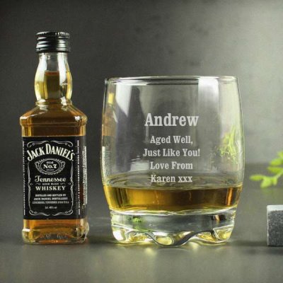 (image for) Personalised Tumbler and Whiskey Miniature Set