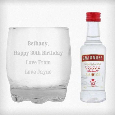 (image for) Personalised Tumbler and Smirnoff Vodka Miniature Set