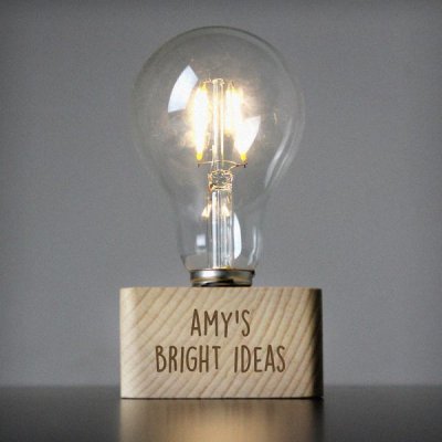 (image for) Personalised Free Text LED Bulb Table Lamp