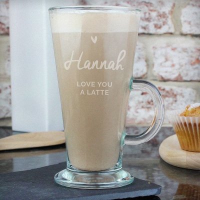 (image for) Personalised Heart Latte Glass