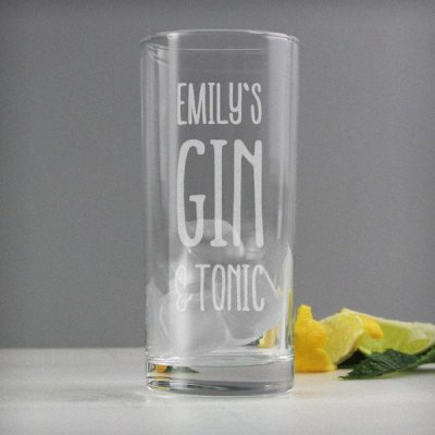 (image for) Personalised Gin & Tonic Hi Ball Glass